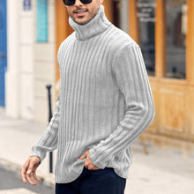 Cargar imagen en el visor de la galería, Mens Sweaters Turtleneck Cable Knitted Pullover