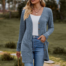 Cargar imagen en el visor de la galería, Sweaters for Women Cardigan Dressy Solid Open Front Long Knited Cardigan Sweater Fashion Loose Fit Coat Tops