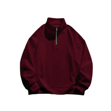 Cargar imagen en el visor de la galería, Men's Solid Color Casual Fleece Warm Zipper Stand Sweatshirt