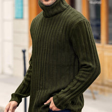 Cargar imagen en el visor de la galería, Mens Sweaters Turtleneck Cable Knitted Pullover