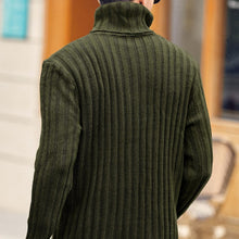 Cargar imagen en el visor de la galería, Mens Sweaters Turtleneck Cable Knitted Pullover
