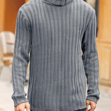 Cargar imagen en el visor de la galería, Mens Sweaters Turtleneck Cable Knitted Pullover