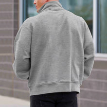 Cargar imagen en el visor de la galería, Men's Solid Color Casual Fleece Warm Zipper Stand Sweatshirt