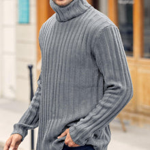 Cargar imagen en el visor de la galería, Mens Sweaters Turtleneck Cable Knitted Pullover