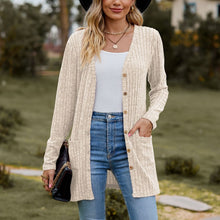 Cargar imagen en el visor de la galería, Sweaters for Women Cardigan Dressy Solid Open Front Long Knited Cardigan Sweater Fashion Loose Fit Coat Tops