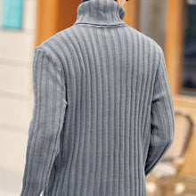 Cargar imagen en el visor de la galería, Mens Sweaters Turtleneck Cable Knitted Pullover
