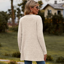 Cargar imagen en el visor de la galería, Sweaters for Women Cardigan Dressy Solid Open Front Long Knited Cardigan Sweater Fashion Loose Fit Coat Tops