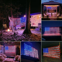 Load image into Gallery viewer, American Flag Waterproof LED Solar String Lights