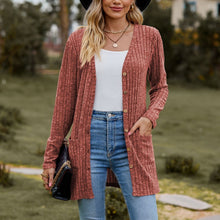 Cargar imagen en el visor de la galería, Sweaters for Women Cardigan Dressy Solid Open Front Long Knited Cardigan Sweater Fashion Loose Fit Coat Tops