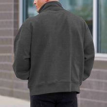 Cargar imagen en el visor de la galería, Men's Solid Color Casual Fleece Warm Zipper Stand Sweatshirt