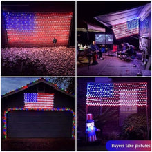 Load image into Gallery viewer, American Flag Waterproof LED Solar String Lights