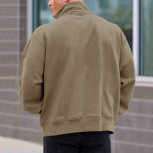 Cargar imagen en el visor de la galería, Men's Solid Color Casual Fleece Warm Zipper Stand Sweatshirt
