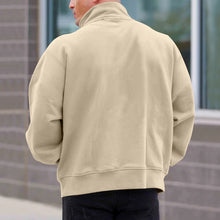 Cargar imagen en el visor de la galería, Men's Solid Color Casual Fleece Warm Zipper Stand Sweatshirt