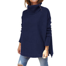 Cargar imagen en el visor de la galería, Soft Cotton Stand Collar Large Size Long Sleeve Tops Ladies Jumper Loose Tunic Casual T-Shirts