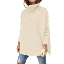 Cargar imagen en el visor de la galería, Soft Cotton Stand Collar Large Size Long Sleeve Tops Ladies Jumper Loose Tunic Casual T-Shirts
