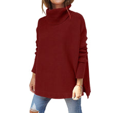 Cargar imagen en el visor de la galería, Soft Cotton Stand Collar Large Size Long Sleeve Tops Ladies Jumper Loose Tunic Casual T-Shirts