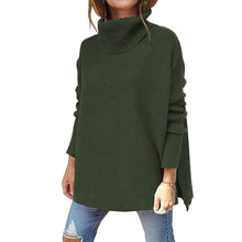 Cargar imagen en el visor de la galería, Soft Cotton Stand Collar Large Size Long Sleeve Tops Ladies Jumper Loose Tunic Casual T-Shirts
