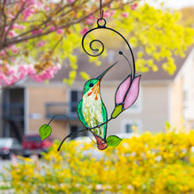 Load image into Gallery viewer, Hummingbird Stained Glass Window Hangings