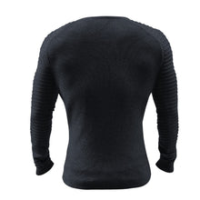 Cargar imagen en el visor de la galería, Men's Basic Knitted Crew Neck Long Sleeve Pullover