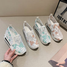 Load image into Gallery viewer, 2024 principios de la primavera nueva malla zapatos individuales señaló muffin grueso fondo zapatos casuales bordados zapatos de las mujeres