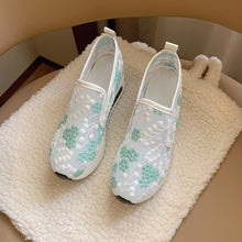 Load image into Gallery viewer, 2024 principios de la primavera nueva malla zapatos individuales señaló muffin grueso fondo zapatos casuales bordados zapatos de las mujeres