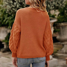 Cargar imagen en el visor de la galería, Women's Pullover Crew Neck Sweater Casual Long Sleeve Loose Chunky Knit Jumper Blouse Tops