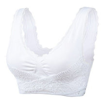 Cargar imagen en el visor de la galería, Women's Plus Size Lace Wide Straps Wireless Bra Front Closure Push Up Bras
