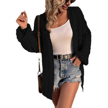 Cargar imagen en el visor de la galería, Women's Winter Open Front Sweater Cardigan Chunky Long Bishop Sleeve Ribbed Knit Cardigans
