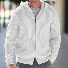 Cargar imagen en el visor de la galería, Men Hooded Knitted Sweater Jumper Cardigan Outwear Hooide Casual Long Sleeve Top
