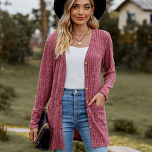 Cargar imagen en el visor de la galería, Sweaters for Women Cardigan Dressy Solid Open Front Long Knited Cardigan Sweater Fashion Loose Fit Coat Tops