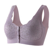 Cargar imagen en el visor de la galería, Front Button Push up Large Size Lace Beautiful Back No Wire Bra
