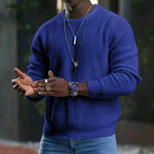 Cargar imagen en el visor de la galería, Men Long Sleeve Round Neck Knitwear
