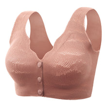 Cargar imagen en el visor de la galería, Lce silk front button wire free latex bra