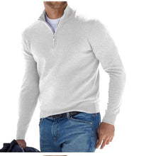 Cargar imagen en el visor de la galería, Mens Long Sleeve Polo Shirts Casual Zipper Golf Shirts Fashion V-Neck Wool Blend Athletic Tennis T-Shirt Tops