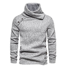 Cargar imagen en el visor de la galería, Men's Ribbed Knit Zipper Plain Stand Collar Pullover Sweater