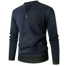 Cargar imagen en el visor de la galería, Winter Men Solid Knitted Sweater Half Zip Stand Collar Men Clothes Casual Sweater