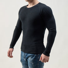 Cargar imagen en el visor de la galería, Men's Basic Knitted Crew Neck Long Sleeve Pullover