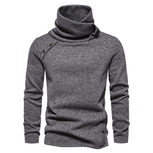 Cargar imagen en el visor de la galería, Men's Ribbed Knit Zipper Plain Stand Collar Pullover Sweater
