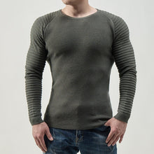 Cargar imagen en el visor de la galería, Men's Basic Knitted Crew Neck Long Sleeve Pullover