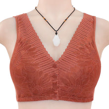 Cargar imagen en el visor de la galería, Ladies Soft Cotton Lace Front Button Bra