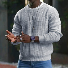 Cargar imagen en el visor de la galería, Men Long Sleeve Round Neck Knitwear