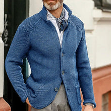 Cargar imagen en el visor de la galería, Winter Men's Knit Sweater Soft Warm Breathable Handsome Stand Collar Cardigan Suit Thick Knit Suit Jacket