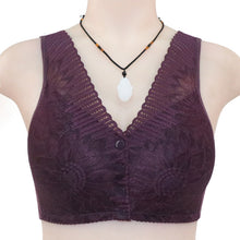Cargar imagen en el visor de la galería, Ladies Soft Cotton Lace Front Button Bra