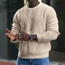 Cargar imagen en el visor de la galería, Men Long Sleeve Round Neck Knitwear