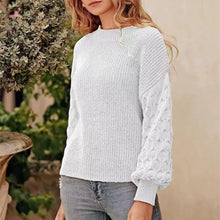 Cargar imagen en el visor de la galería, Women's Pullover Crew Neck Sweater Casual Long Sleeve Loose Chunky Knit Jumper Blouse Tops