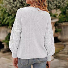 Cargar imagen en el visor de la galería, Women's Pullover Crew Neck Sweater Casual Long Sleeve Loose Chunky Knit Jumper Blouse Tops
