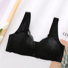 Cargar imagen en el visor de la galería, Women's Plus Size Lace Wide Straps Wireless Bra Front Closure Push Up Bras
