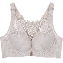 Cargar imagen en el visor de la galería, Women's Plus Size Lace Wide Straps Wireless Bra Front Closure Push Up Bras
