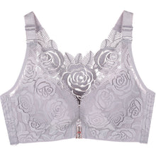 Cargar imagen en el visor de la galería, Women's Plus Size Lace Wide Straps Wireless Bra Front Closure Push Up Bras