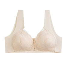 Cargar imagen en el visor de la galería, Women's Plus Size Lace Wide Straps Wireless Bra Front Closure Push Up Bras